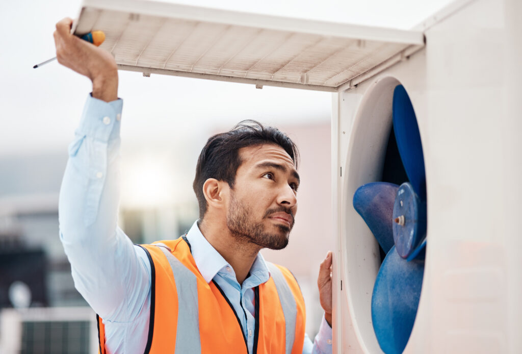 engineer man air conditioning and maintenance on utc